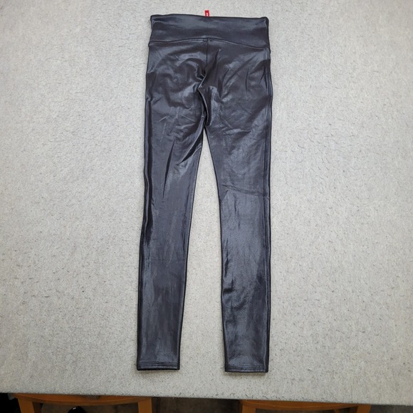 Spanx‎ Leggings Women Small Black Stretch Causal Faux Leather Comfort - Picture 5 of 10